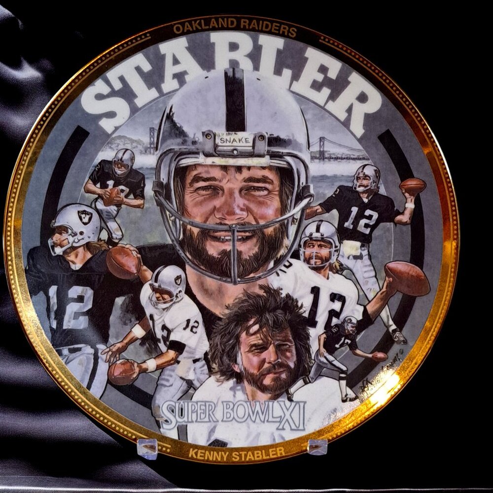 1993 Sports Impressions Kenny THE SNAKE Stabler 8 1/2” Collector Plate Raiders